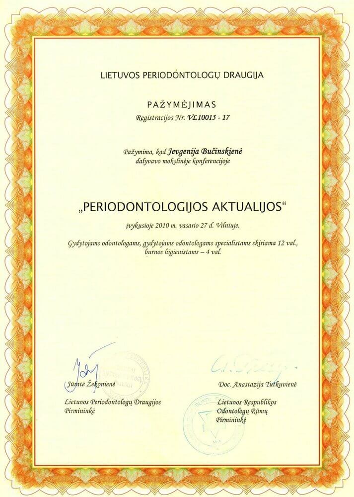 Bucinskiene Pazymejimas