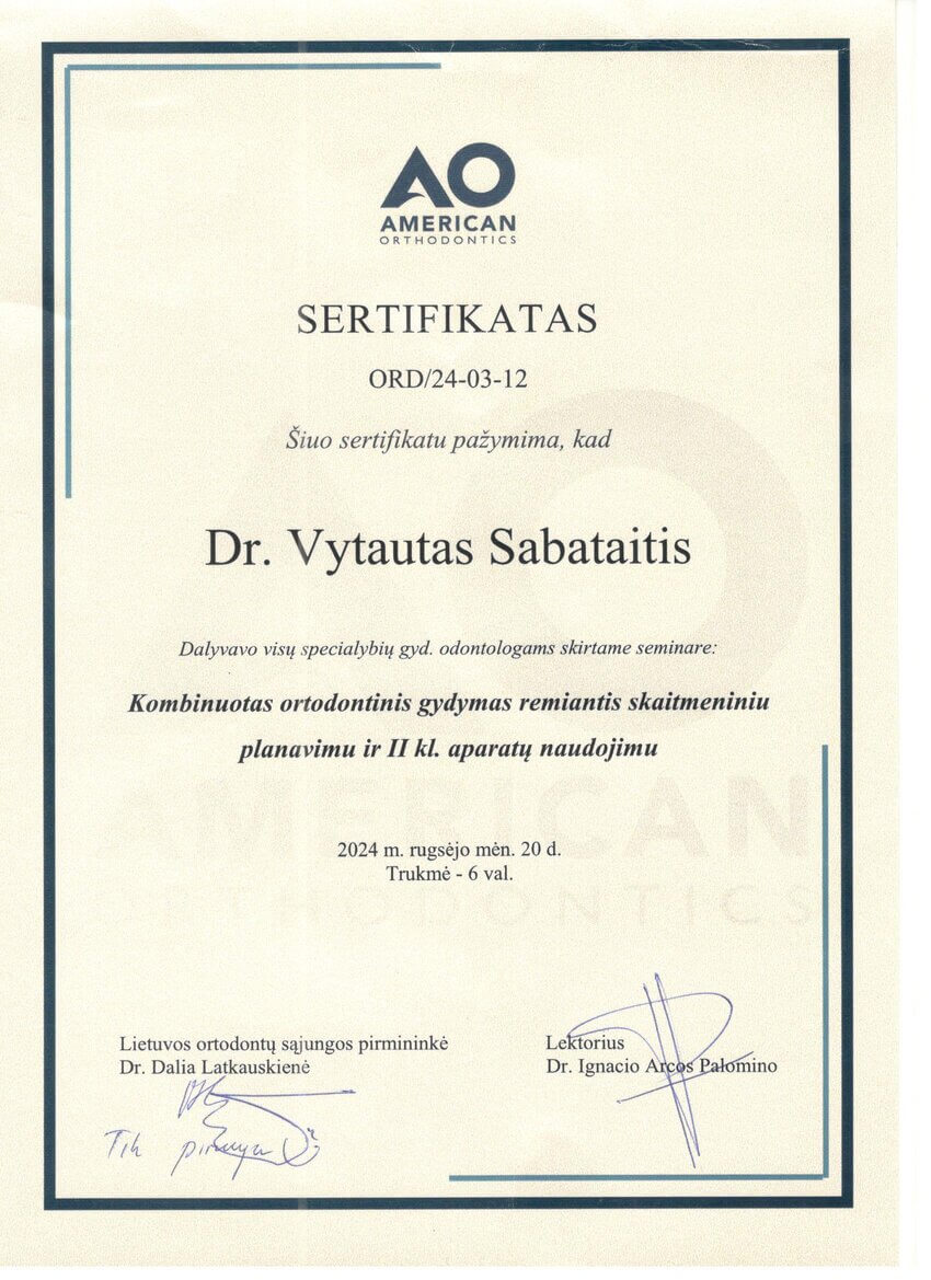 Dr. Vytautas Sertifikatas