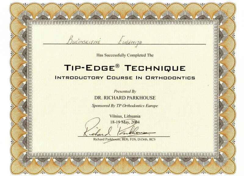 Eugenija Bučinskienė sertifikatas