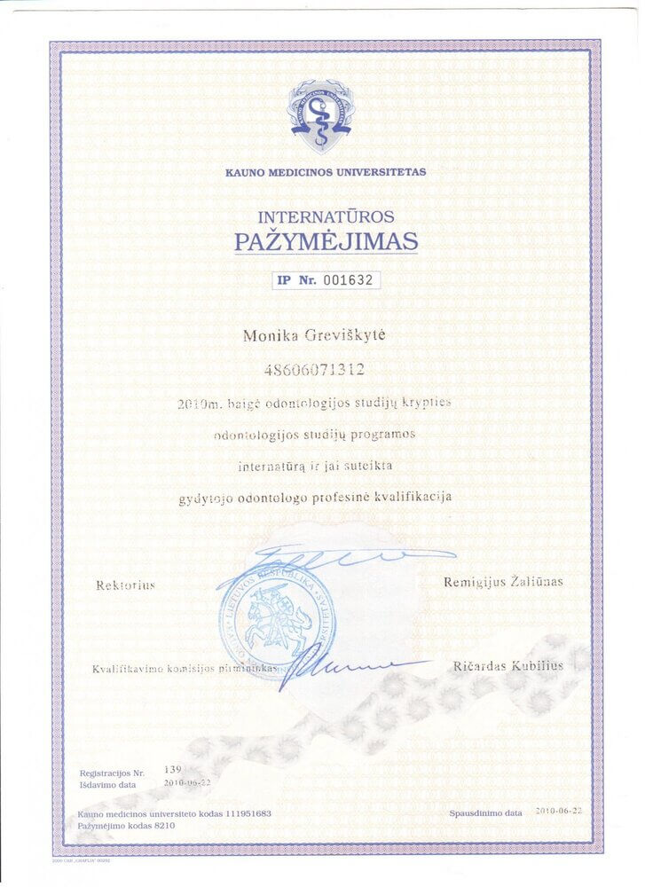 Monika_Pažymėjimas