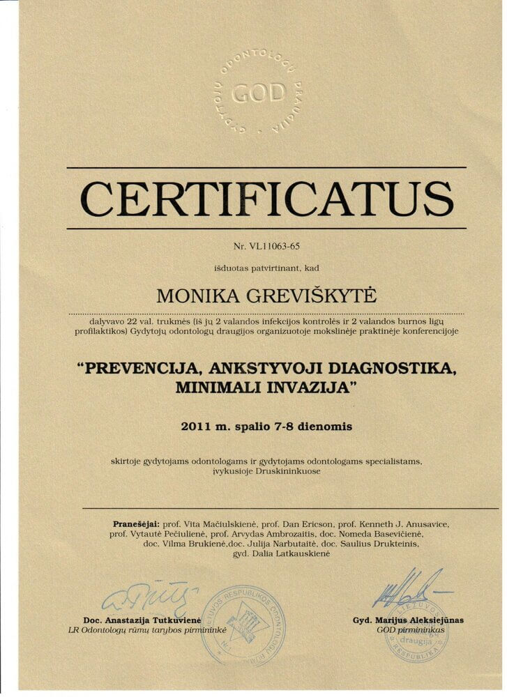 Sertifikatas Monika G