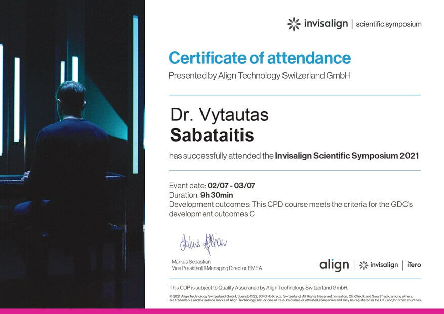 Sertifikatas Vytautas Sabataitis