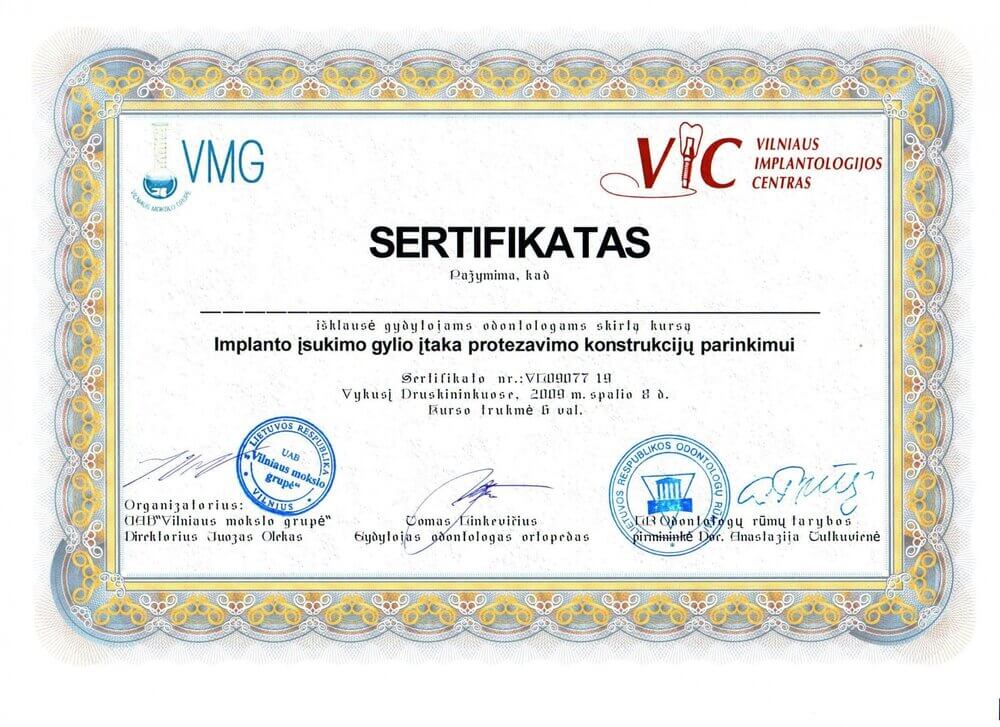 Marius B Sertifikatas